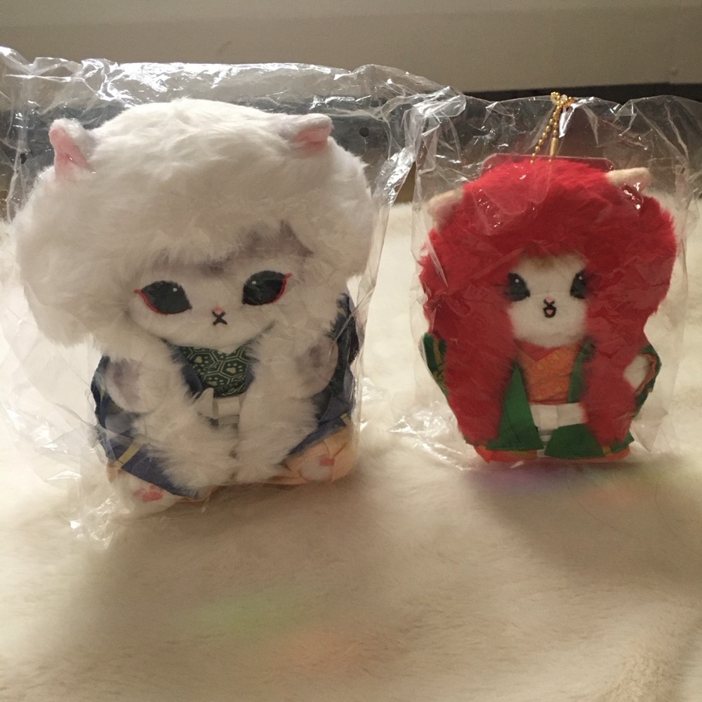 NWT mofumofu journey Kabuki Meow Plush Set